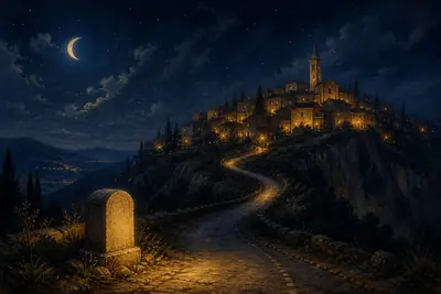 Postcard: the lit town where a letter arrives